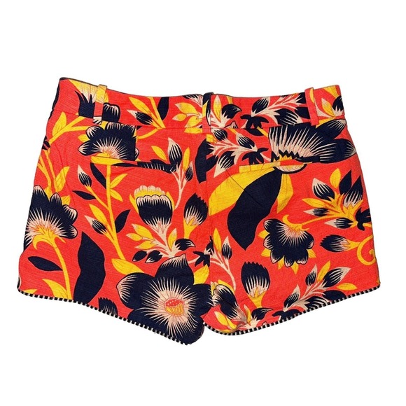 Z2 J Crew Shorts Size 2 Women's Floral Poppy Black Neon Summer Beach - Picture 3 of 7